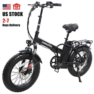 New Rear Hub Fast 20" Fat Tire 500 Watt Folding E Bike Bicycle 48V 500 W 750 W City Foldable Electric Bike Us Stock