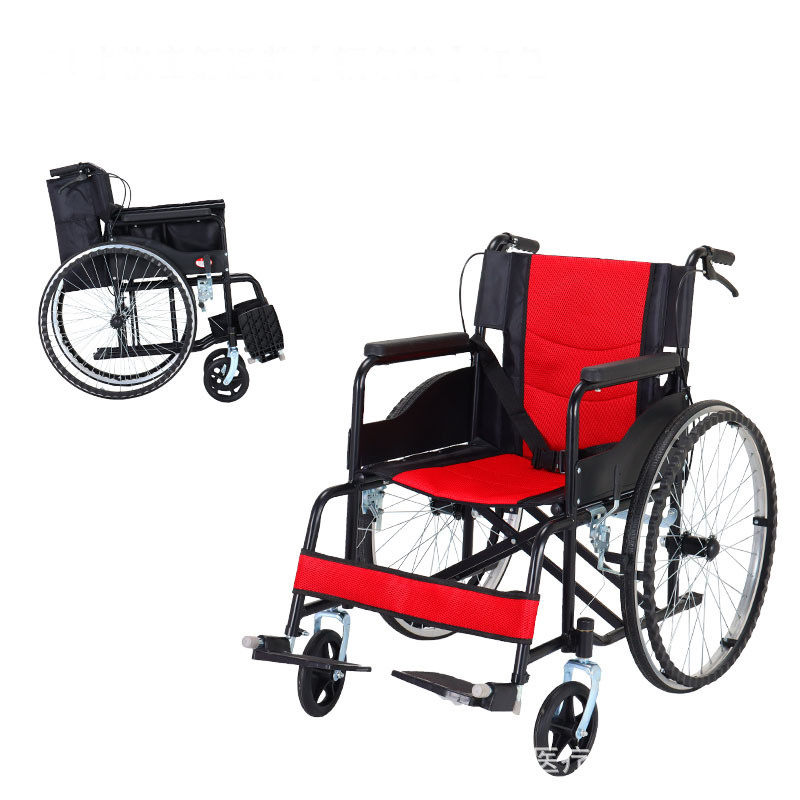 Wholesale lightweight foldable Portable Elderly Care Wheelchair Adjustable disability chairs with wheels