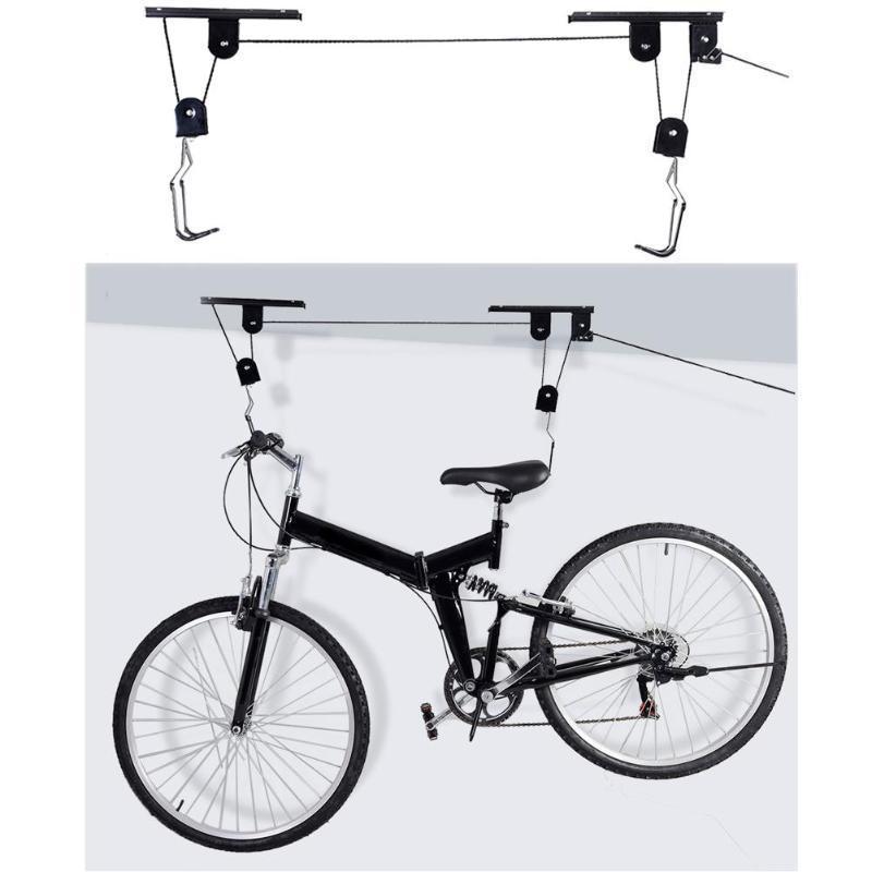 Bike Hanger Overhead  Pulley System with 100lb Capacity for Bicycles or Ladders  Secure Garage Ceiling Storage