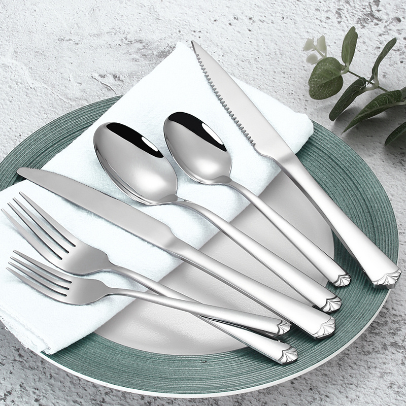 Dropshipping Wholesale Bulk Flatware Silverware Knife Fork Spoon Set Restaurant Stainless Steel Wedding Cutlery