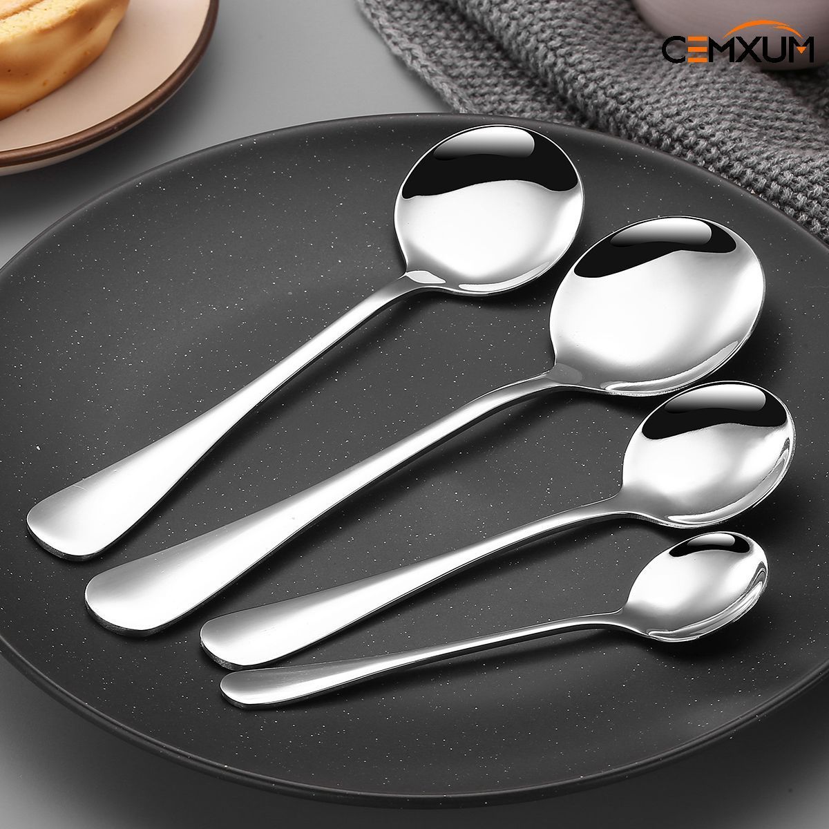 Factory price Bulk flatware Restaurant Mirror Cutlery  party wedding kitchen Hotel Soup Stainless Steel Dinner Spoon