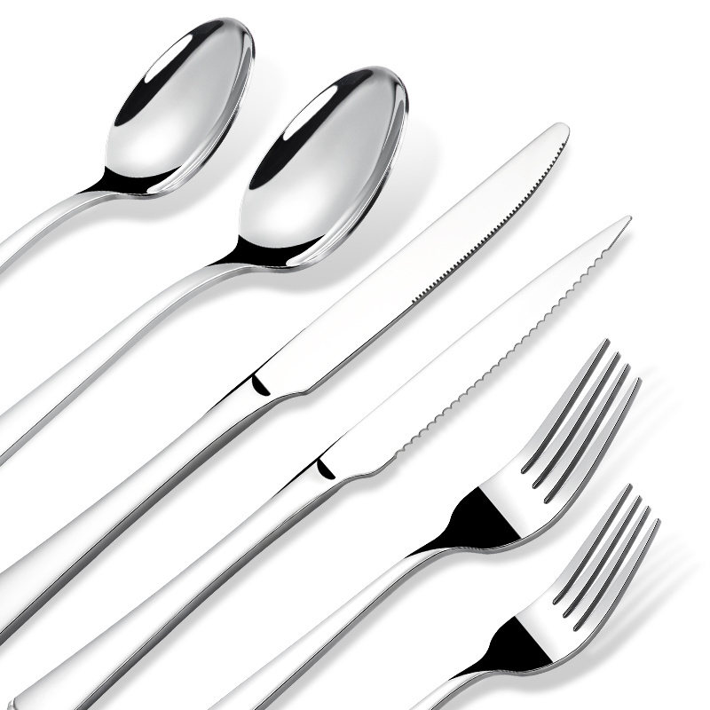 Dropshipping Wholesale Bulk Flatware Silverware Knife Fork Spoon Set Restaurant Stainless Steel Wedding Cutlery