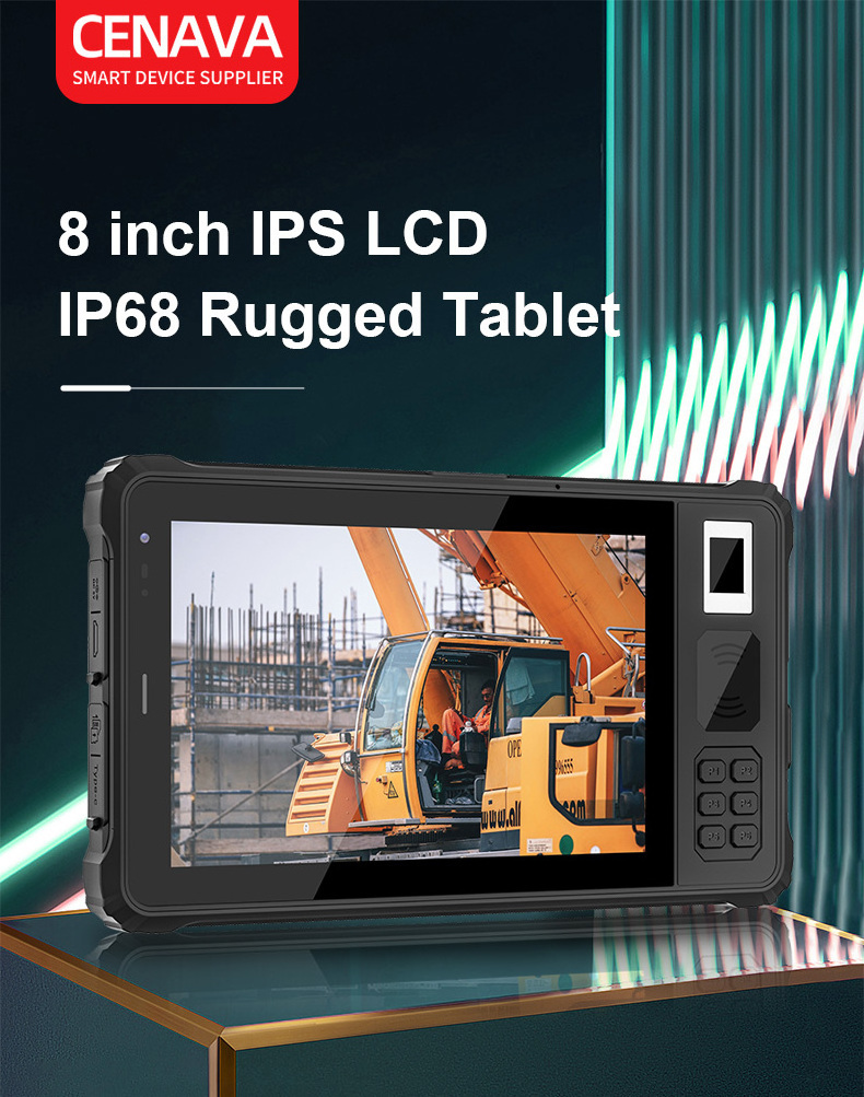 A80PT Rugged OEM 8 Inch Industrial Tablet Dustproof Waterproof Shockproof IP68 MTK Android Tablet with Fingerprint NFC 4G Lte