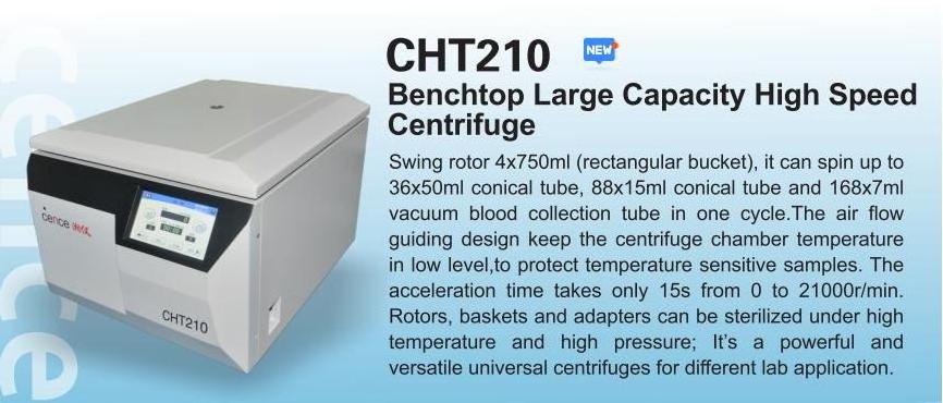 High speed benchtop centrifuge CHT210 swing bucket centrifuge machine