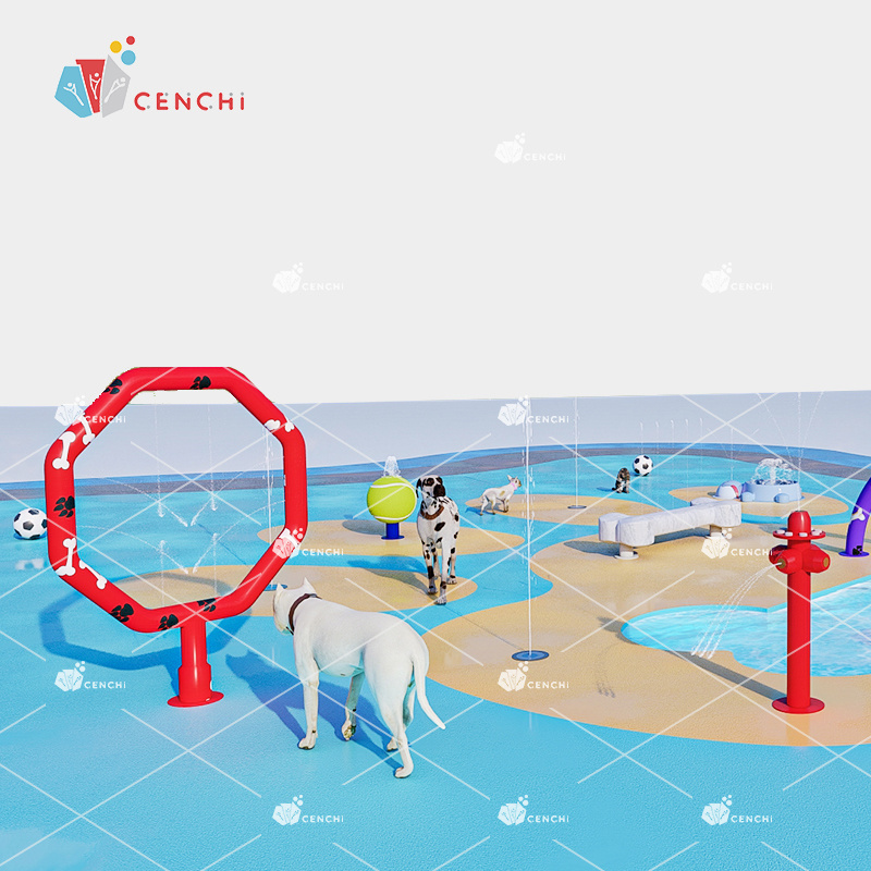 Cenchi residential family commercial puppy splash park pet dog spray splash pad cooling water play fun toys spray equipment