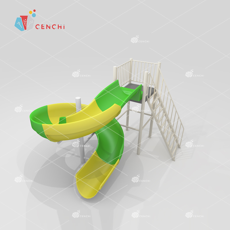 Cenchi indoor outdoor aqua playground hotel spa resort commercial 2.3m pool spiral slides fiberglass private swimming