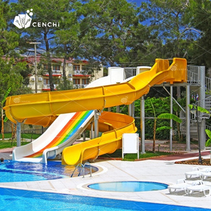 Cenchi backyard fiberglass pool slide outdoor commercial swimming club hotel spiral slides