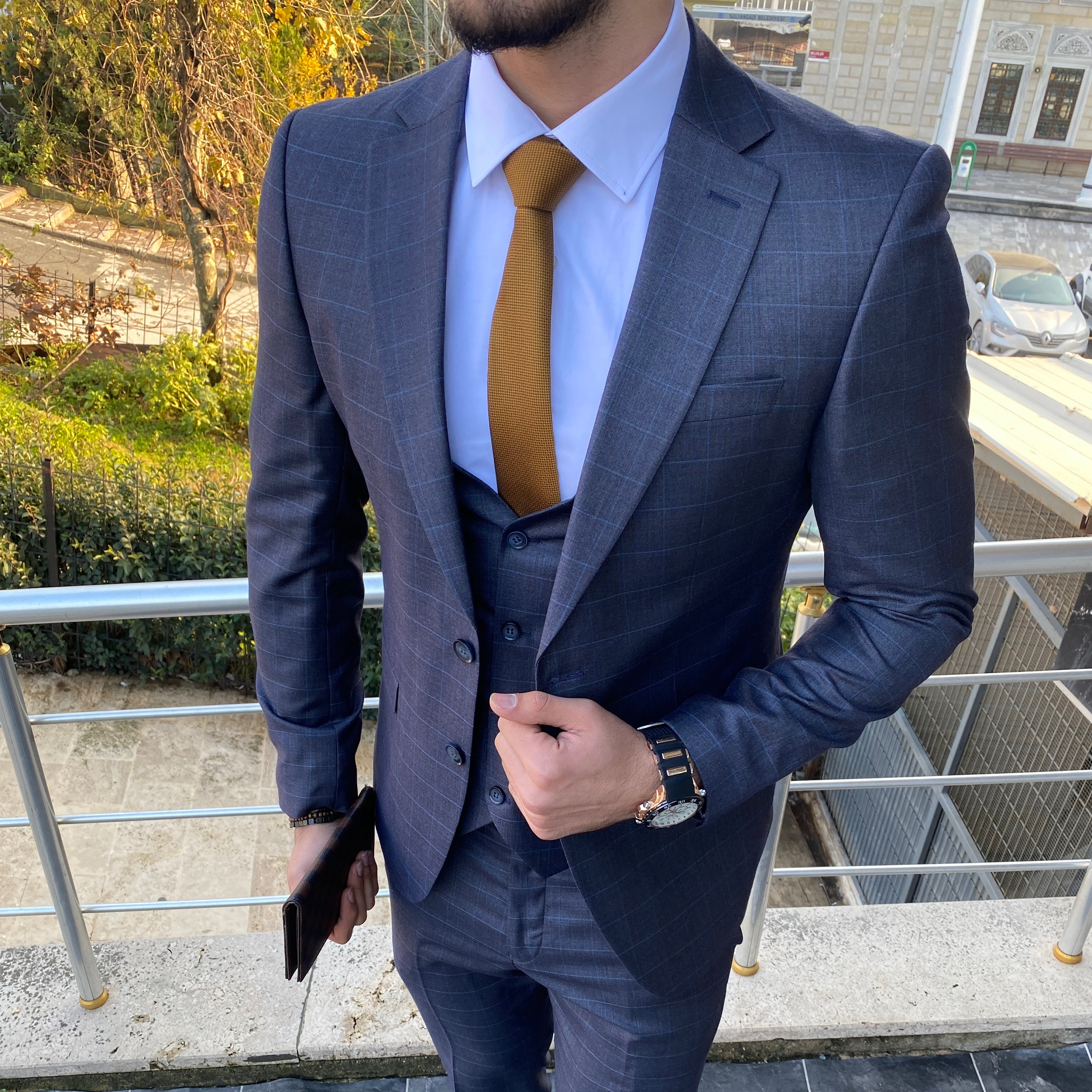 Wholesale high turkish  quality slimming suit slim fit man suit 3 pcs