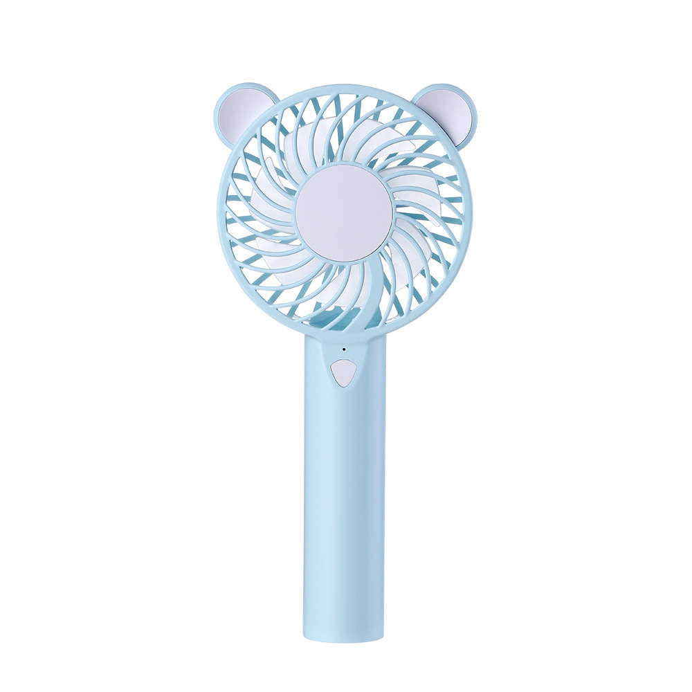 Cute Bear Fan USB Charging Colorful Lights Mini Portable Handheld Small Fan