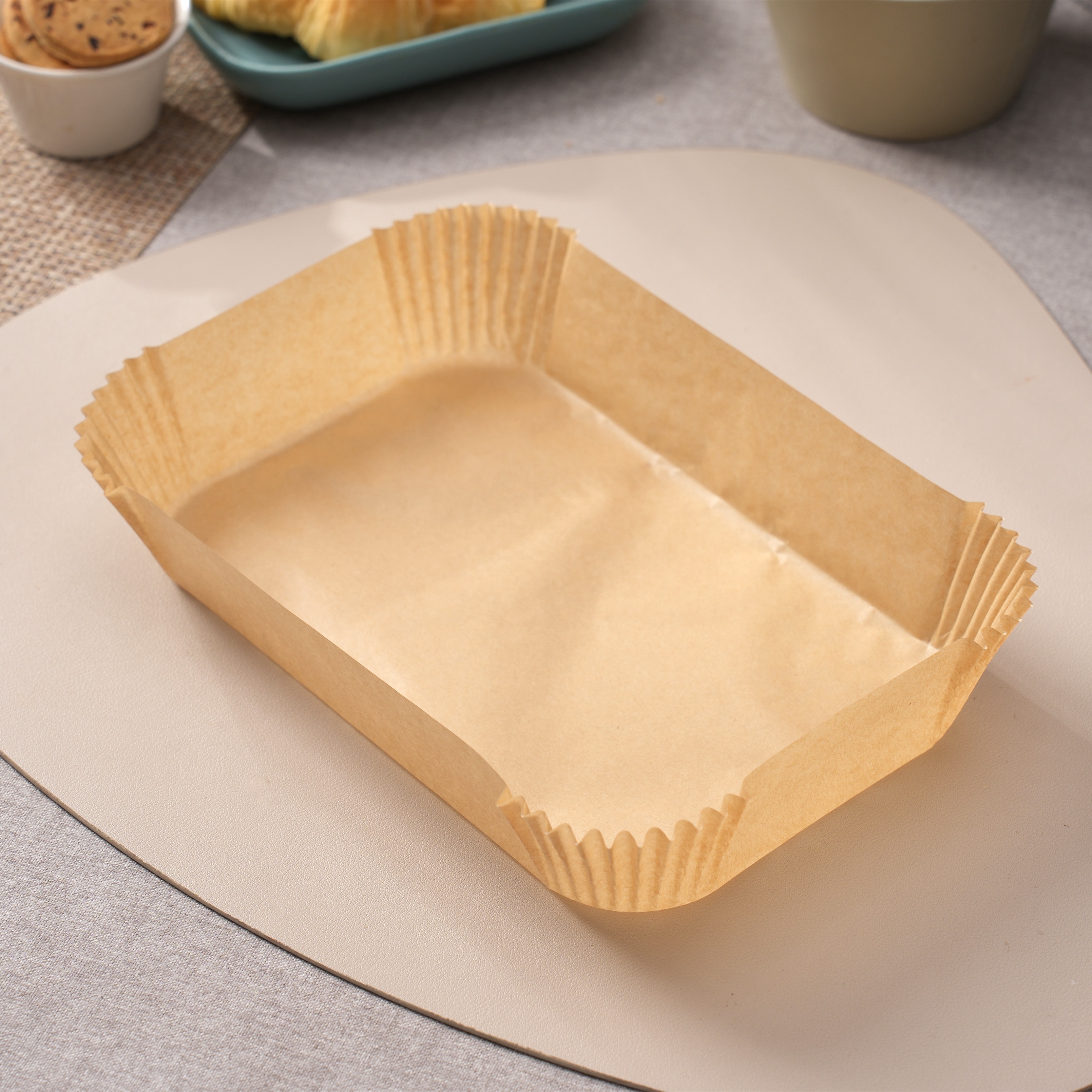 Hot Sale Rectangular ninja air fryer liner Air fryer disposable paper liner waterproof and oil proof food grade parchment paper