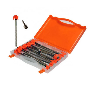 15PCS Groundhog Steel Tent Pegs with Hex Drill Bit and Carry Case,Screw in Tent Stake Outdoor Travel Camping Accessories