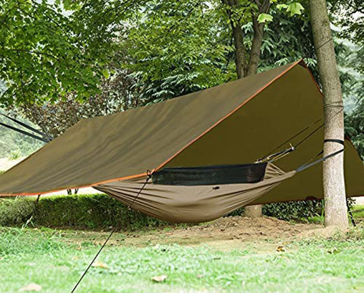 UV Protection Hammock Rainfly,Outdoor Camping Tarp, Waterproof Lightweight Rain Fly Tarp Survival Gear Shelter Tent Tarp