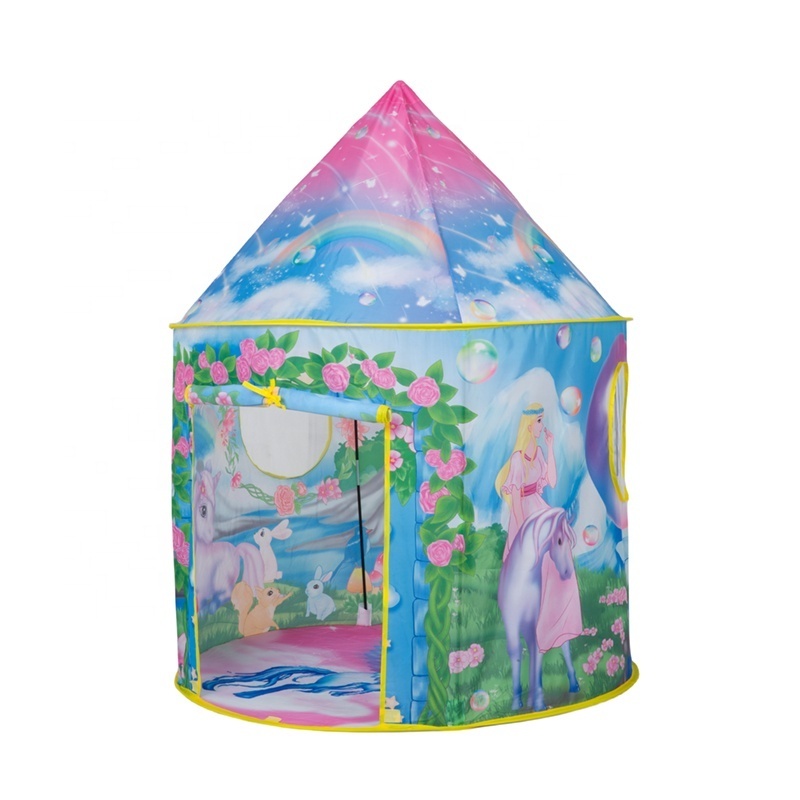 2023 190T Polyester Foldable Tent with Windows Curtain Kids Play Tent Children Indoor Yurt Indian Teepee Playhouse for Baby