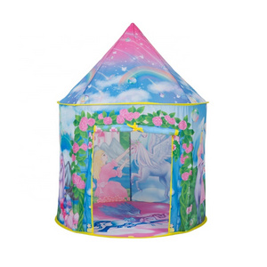 2023 190T Polyester Foldable Tent with Windows Curtain Kids Play Tent Children Indoor Yurt Indian Teepee Playhouse for Baby