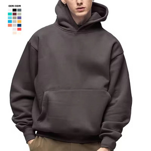 Thick Heavy Blank Hoodie Drop Shoulder Men Sweatshirt 380 360 320 Gsm Custom Logo French Terry Heavyweight Oversized Hoodie