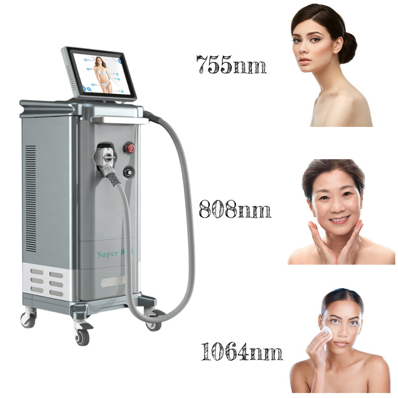 808 Diode Laser Three Wavelength Laser Hair Removal Machine Multifunction Beauty Equipment