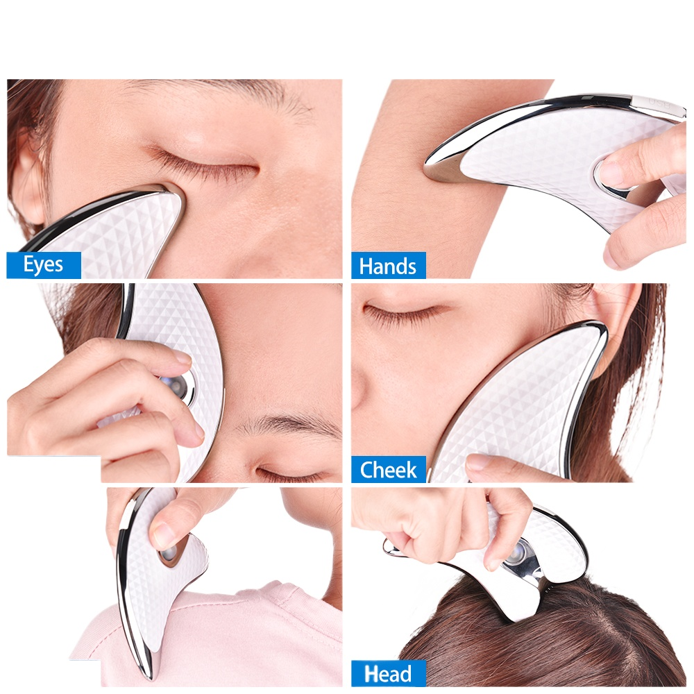 v Face Lifting Beauty Device Facial Slimming Massager LED Light Heating Vibrating Gua Sha Scraping Face Massager