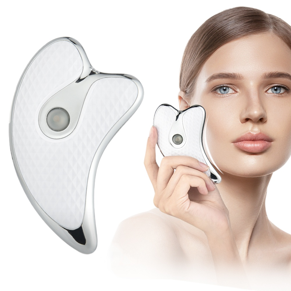 v Face Lifting Beauty Device Facial Slimming Massager LED Light Heating Vibrating Gua Sha Scraping Face Massager