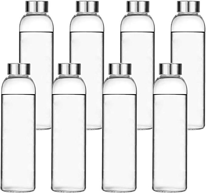 Voss Transparent 1l  Borosilicate Wide Mouth Glass Water Bottle with bamboo lid back to school 1000ml 750ml large capacity