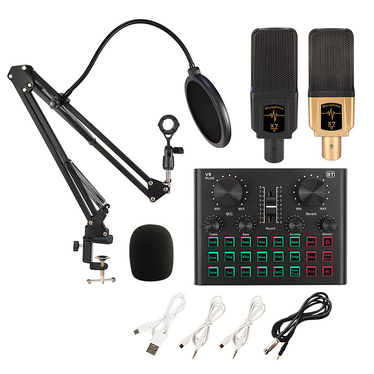 Plug Play ALL-IN-ONE Mixer Bundle Music DJ Podcast Mixer PC Sound Card Live Recording Equipment Autotune Voice Changer