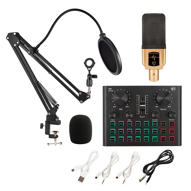 Plug Play ALL-IN-ONE Mixer Bundle Music DJ Podcast Mixer PC Sound Card Live Recording Equipment Autotune Voice Changer