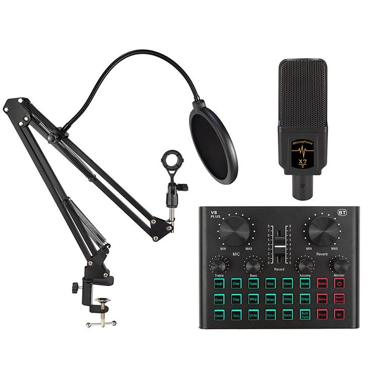 Plug Play ALL-IN-ONE Mixer Bundle Music DJ Podcast Mixer PC Sound Card Live Recording Equipment Autotune Voice Changer