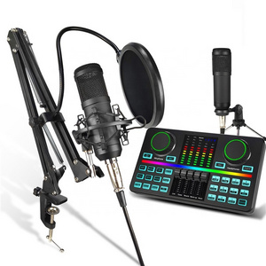 Free Shipping to USA Censreal Voice Changer Musical Instrument Mixer Podcast Equipment Microphone with External Sound Card