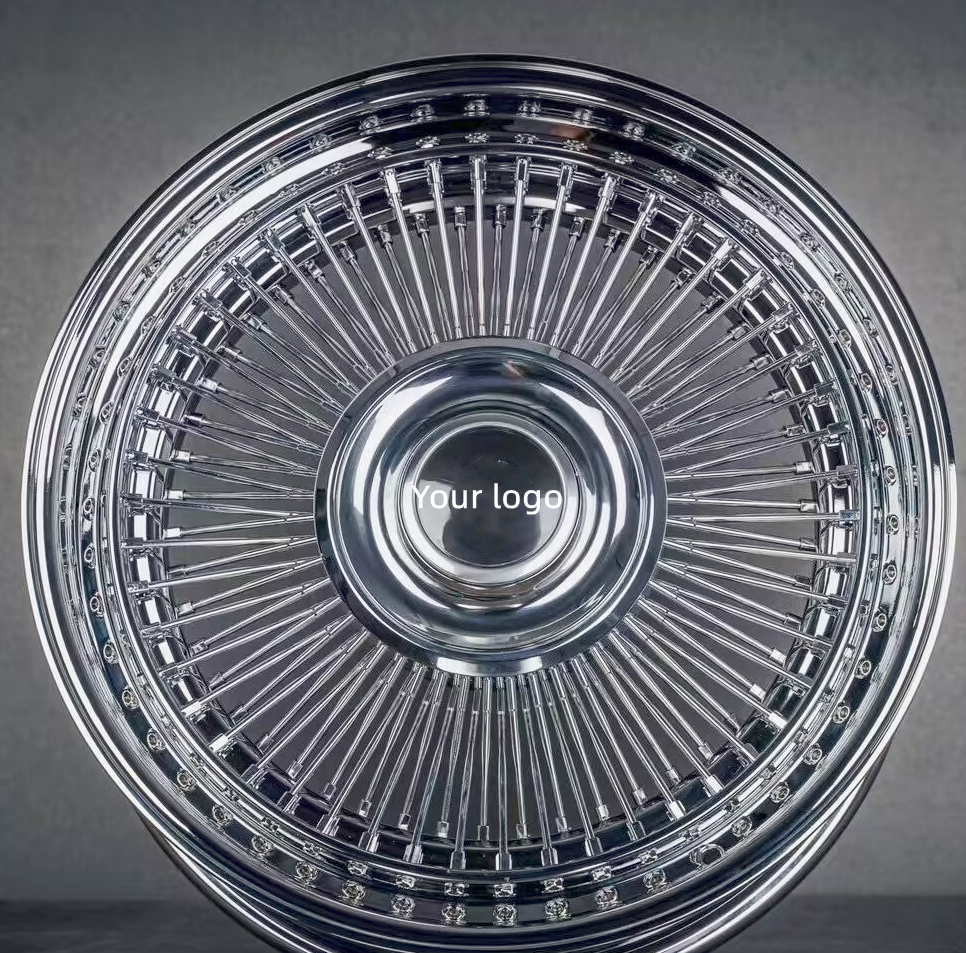 Hot selling gold chrome rim 100 spoke car wire wheels for cars