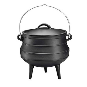 High Quality South Africa 3 Leg Cast Iron Pot Cast iron Potjie Pot with Three Legs Cauldron