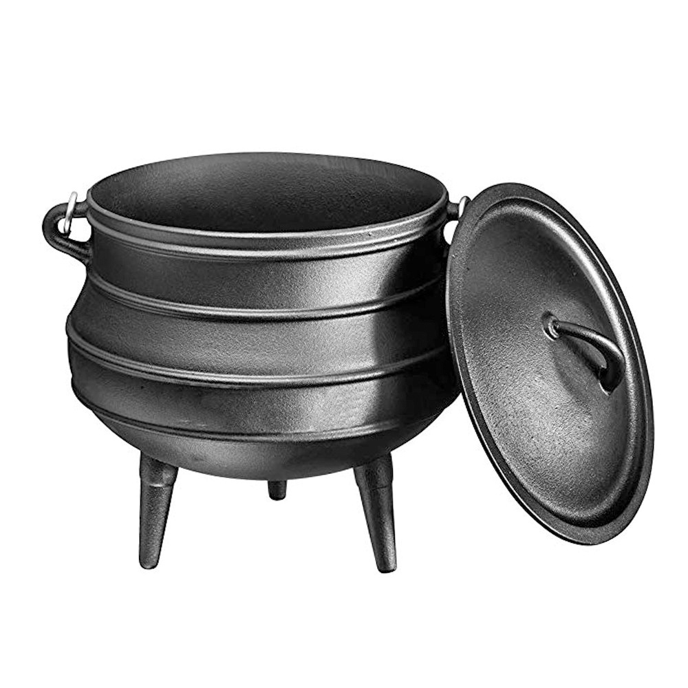 Wholesale Factory Price South Africa 3 Leg soup stock pots Cast Iron Pot Potjie Black Outdoor camping Cooking Pots Cauldron