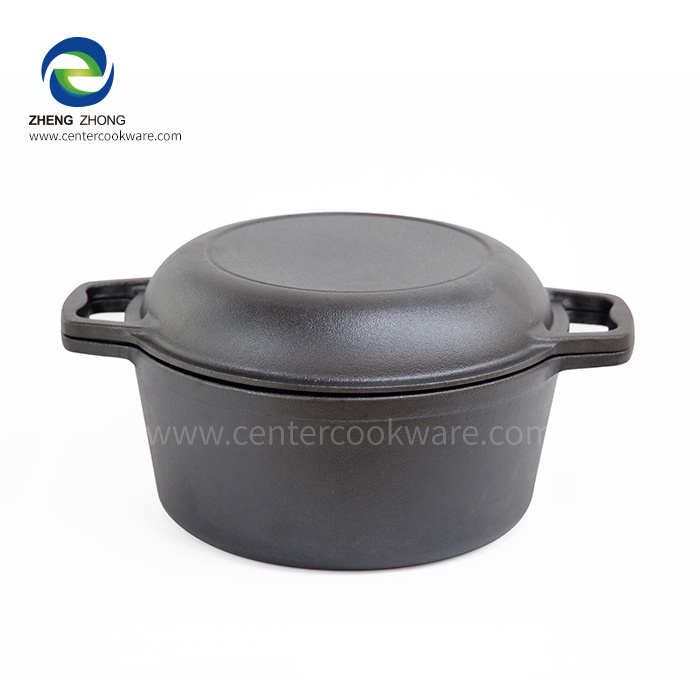 Custom Combo Cooker 2 In 1 Cast Iron Double Dutch Oven 5-Quart With Domed Skillet Lid