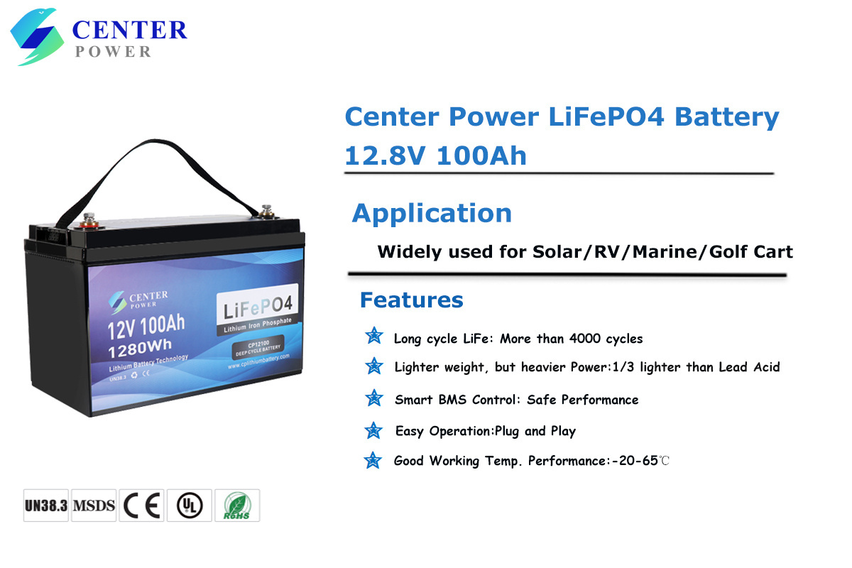 Best Seller US Germany UK Canada 12 v Deep Cycle Solar RV Caravan Marine 12 volt Lithium Ion Batteries 12V 100ah LiFePO4 Battery