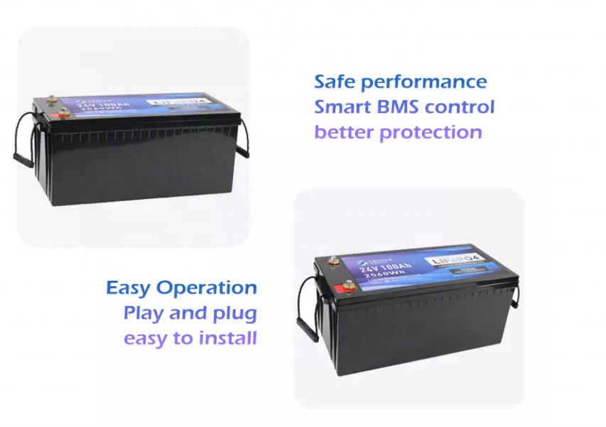 Maintenance free 24 volt 200ah 100ah lithium-ion marine solar storage deep cycle 32650 lithium ion 24v lifepo4 battery pack