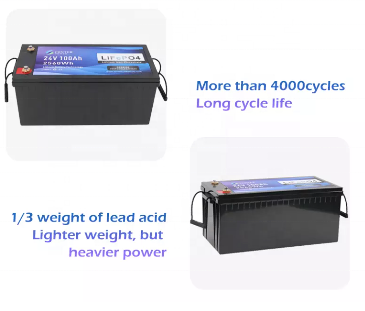 Maintenance free 24 volt 200ah 100ah lithium-ion marine solar storage deep cycle 32650 lithium ion 24v lifepo4 battery pack