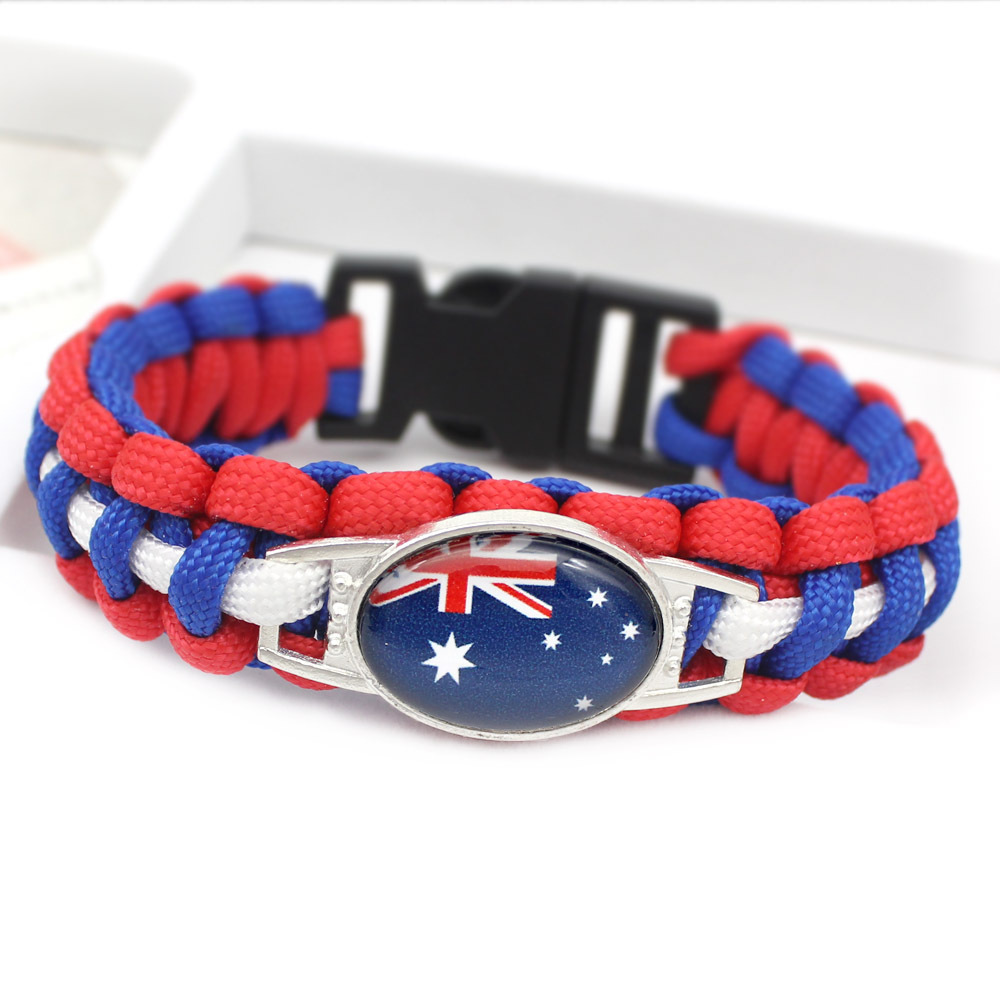 2022 Country Flag Bracelet Paracord Handwoven Bracelet Football Fans Promotion Gift Souvenirs Outdoors Escape Bracelet