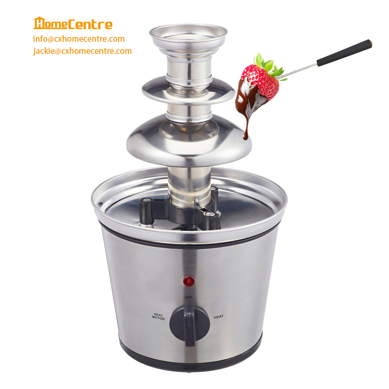 3 Tier Mini Electric 90W Chocolate Fondue Fountain Machine 807D