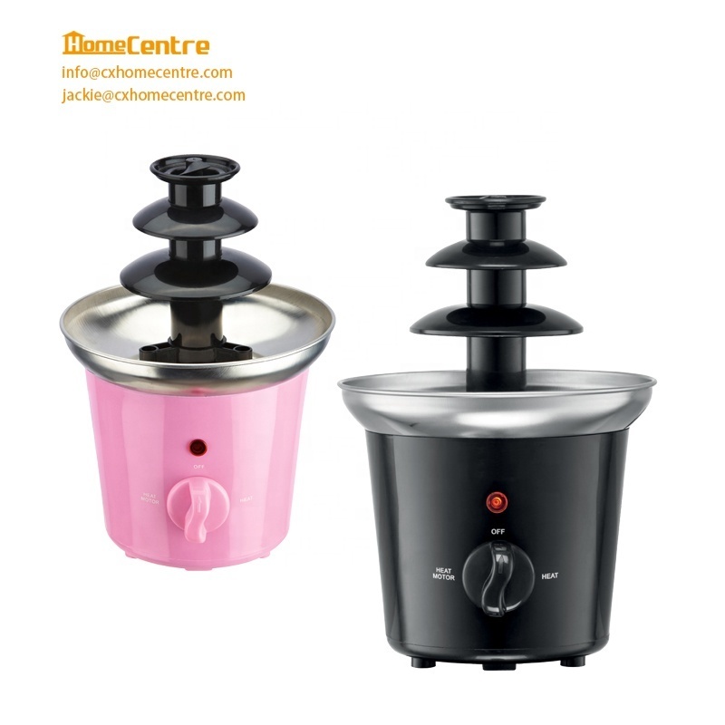 3 Tier Mini Electric Chocolate Fondue Fountain Machine for melting cheese and dipping strawberries and more