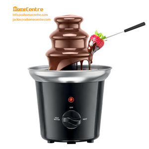 3 Tier Mini Electric Chocolate Fondue Fountain Machine for melting cheese and dipping strawberries and more