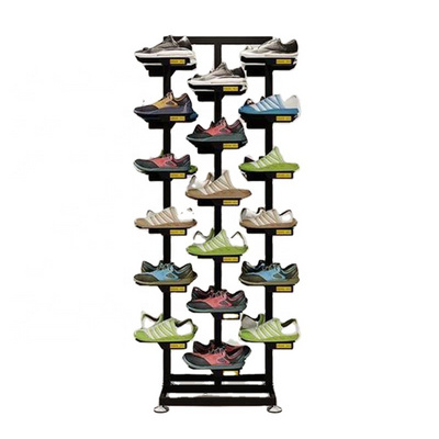 Custom Shoe Display Rack Shoe Store Shelves for Retail Shop Hanging Display Stand with Hooks Sneaker Display Racks Advertising