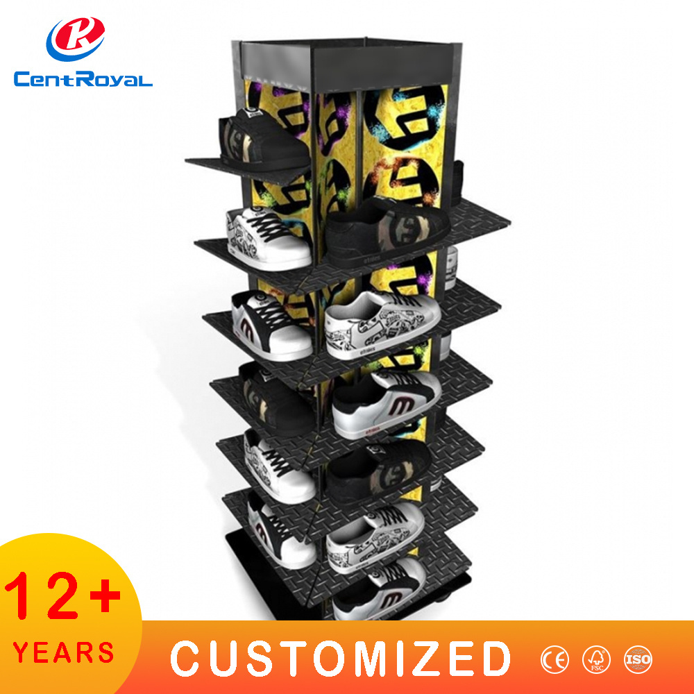 Custom wall mounted shoe rack for Fitness Store Display Rack Men Shoe Shop Design Shelf Sport Shop Slipper Sneaker Sandal Shelf