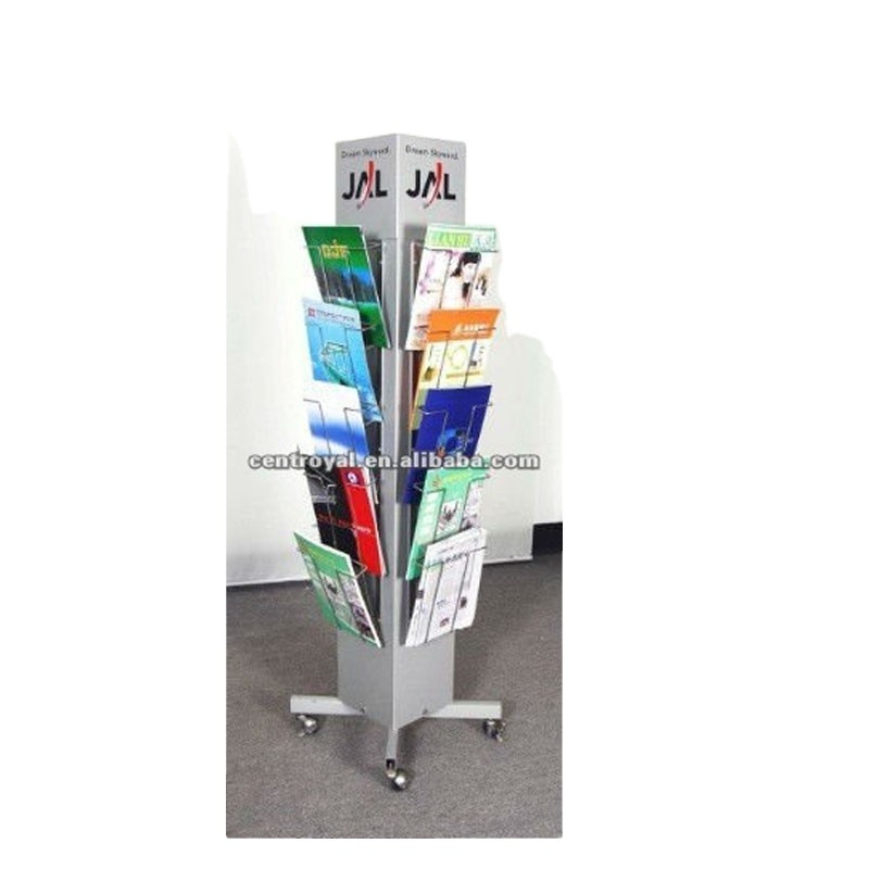 Gift Card Magazine Postcard Book Store Retail Display Floor Standing Metal Shop Brochure Comic Book Display Rack Book Display