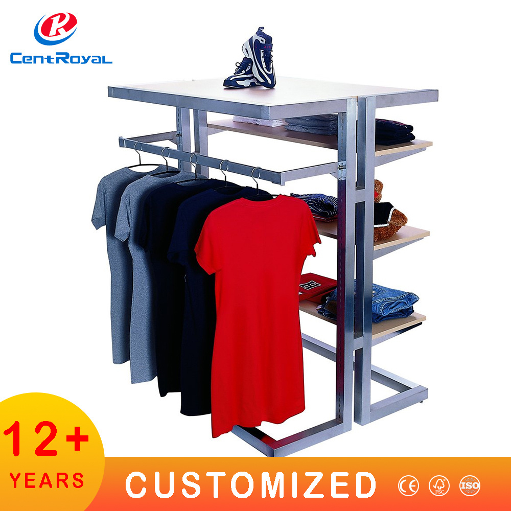 OEM/ODM Jean shelves Racking Pant cloth shop retail store Floor Stand boutique Metal commercial clothes rack for clothing store