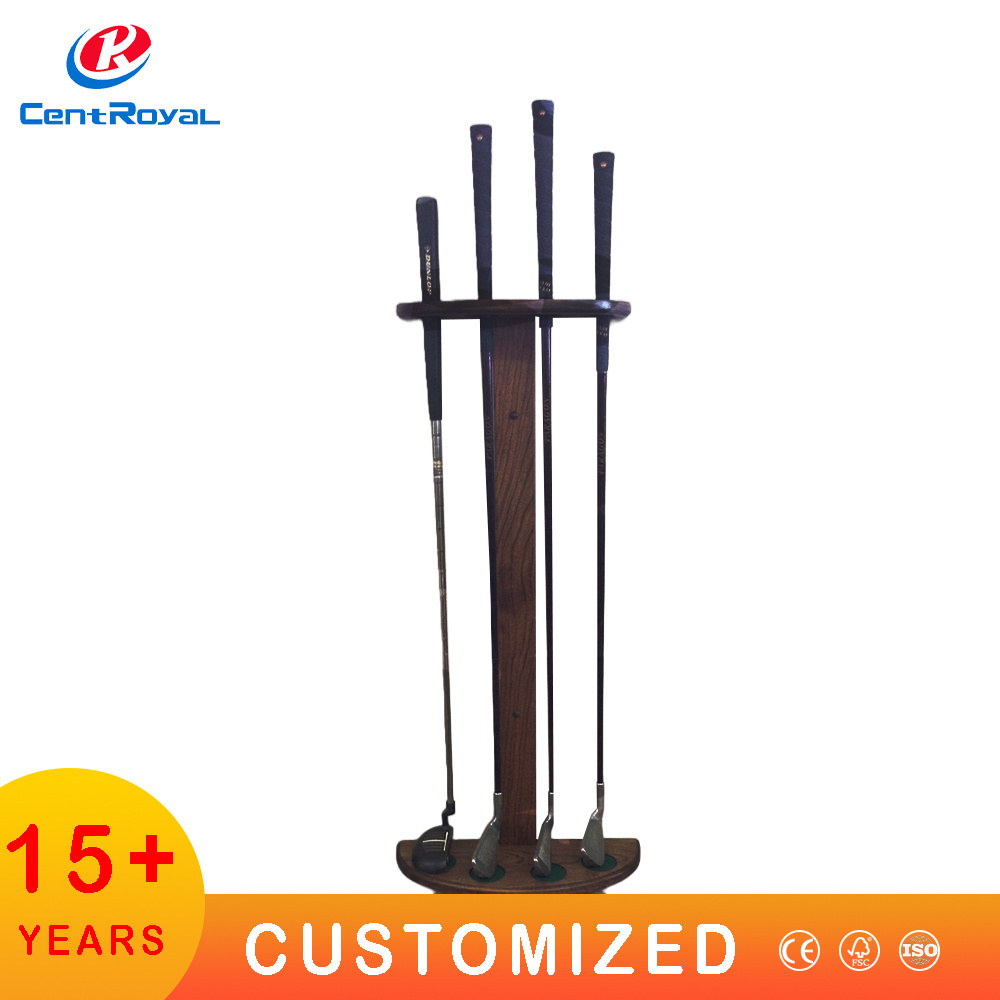 Custom Retail Store wood shop Golf Holder Golf Club Display Stand Golf Club Holder Display Stand Fishing Rod Display Floor Stand