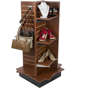 Slatwall Floor Stand Retail Wooden Shoe Store Sneakers Shoes Display Rack Display Stand for Sneaker Shoe Racks for Store Display