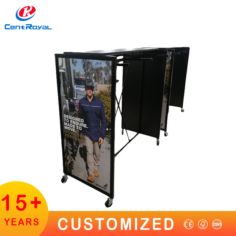 Cloth Hanging Stand Tshirt Cloth Display Stand For Store Retail Heavy Duty Steel Black Garment Store Lady Clothing Display Rack