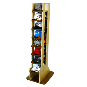 Custom Retail ShopWooden Hat Scarf Display Racks for Shops Hat Display Stand Motorcycle Helmet Display Racks for Retail Store