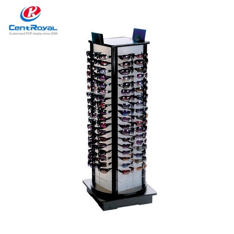 Custom 360 Rotating Display Stand Metal Display Rack Eyewear Floor Stand Rack Sunglasses Display Rack for Glasses Store Shelve