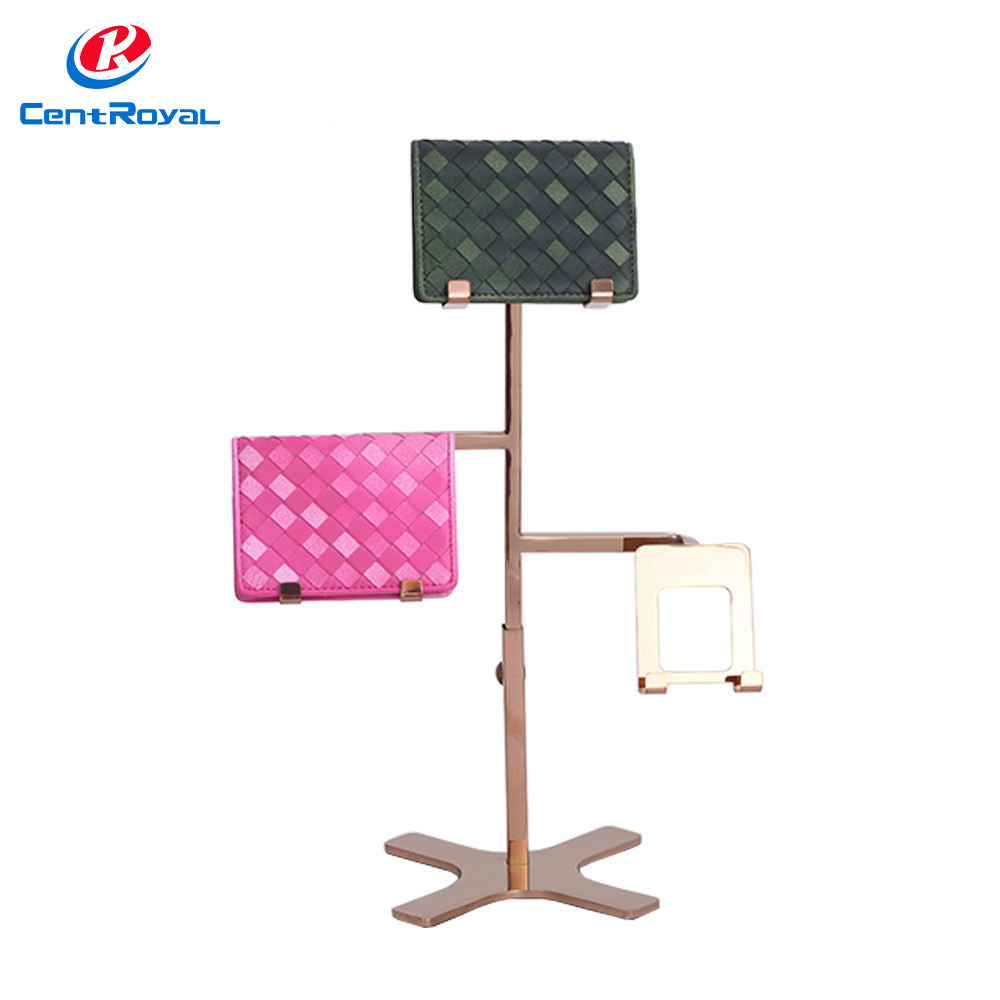 Wallet Bag Store Decoration shop purse Gold Clutch Wallet Woman Handbag Rack table Counter Clutch Bag Handbag Wallet Purse Stand