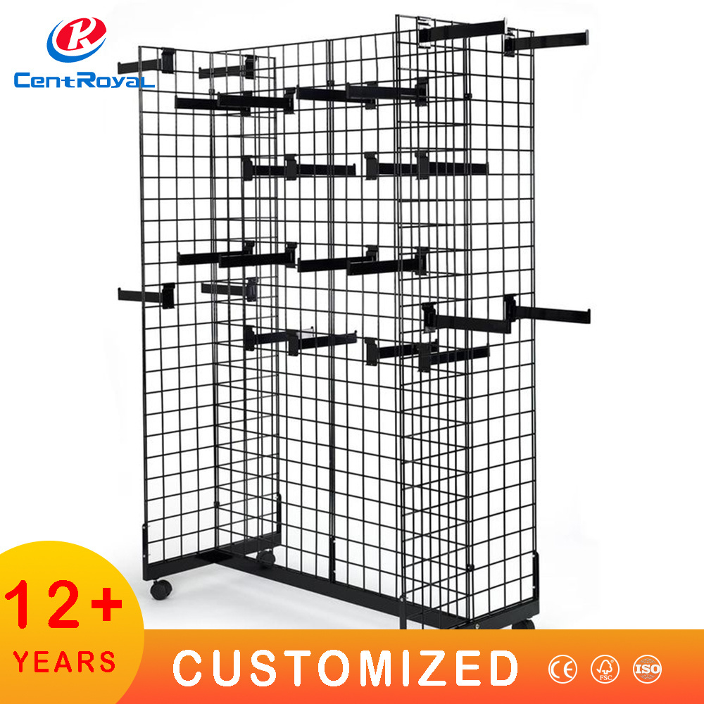 Custom Metal Wire Mesh Hook Hanging Items Interlocking Shop Fitting Store Fixtures Display Shelf Home Appliance Display Rack