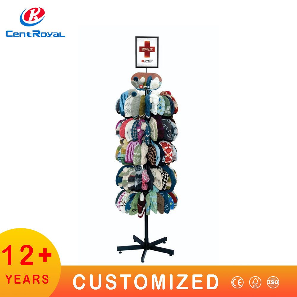 Custom Design Top Selling Products Free Standing Metal Baseball Hat Display Rack Hat Stand Display Hat Rack Display Floor Stand